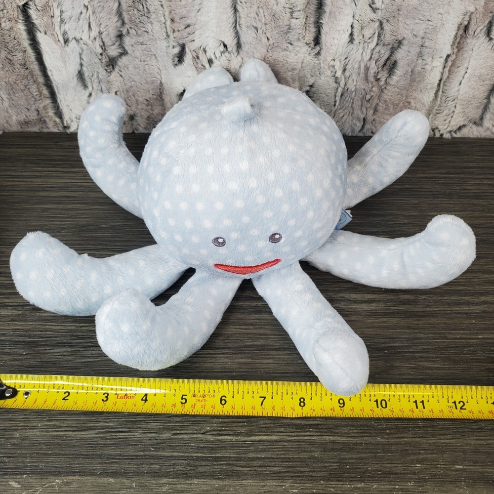 Baby Aspen Mr Sock T Pus Blue Polka Dot JINGLE Octopus Plush Stuffed Toy 12" - Picture 4 of 6